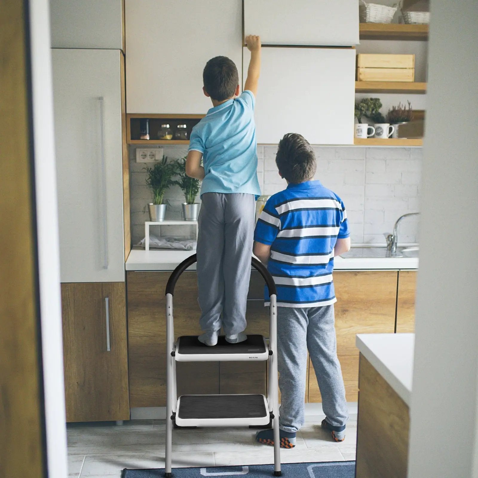 2.75 Feet Folding Step Stool with Iron Frame and Anti-Slip Pedals by DirectDeals