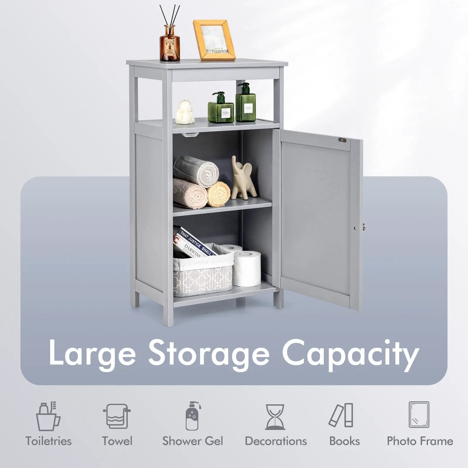 Floor Cabinet Multifunction Storage Rack Organizer Stand by DirectDeals