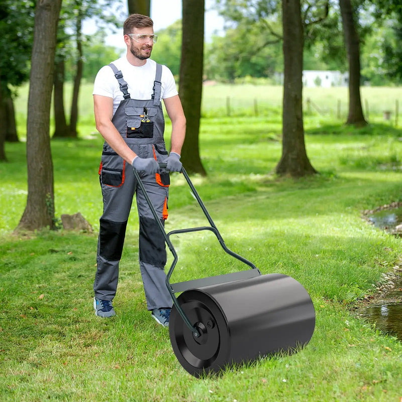 Lawn Roller with U-Shaped Handle for Garden Backyard by DirectDeals