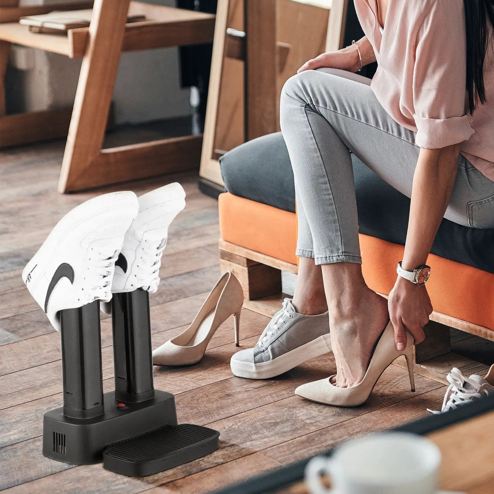 2-Shoe Electric Shoe Dryer with Portable Adjustable Warmer by DirectDeals