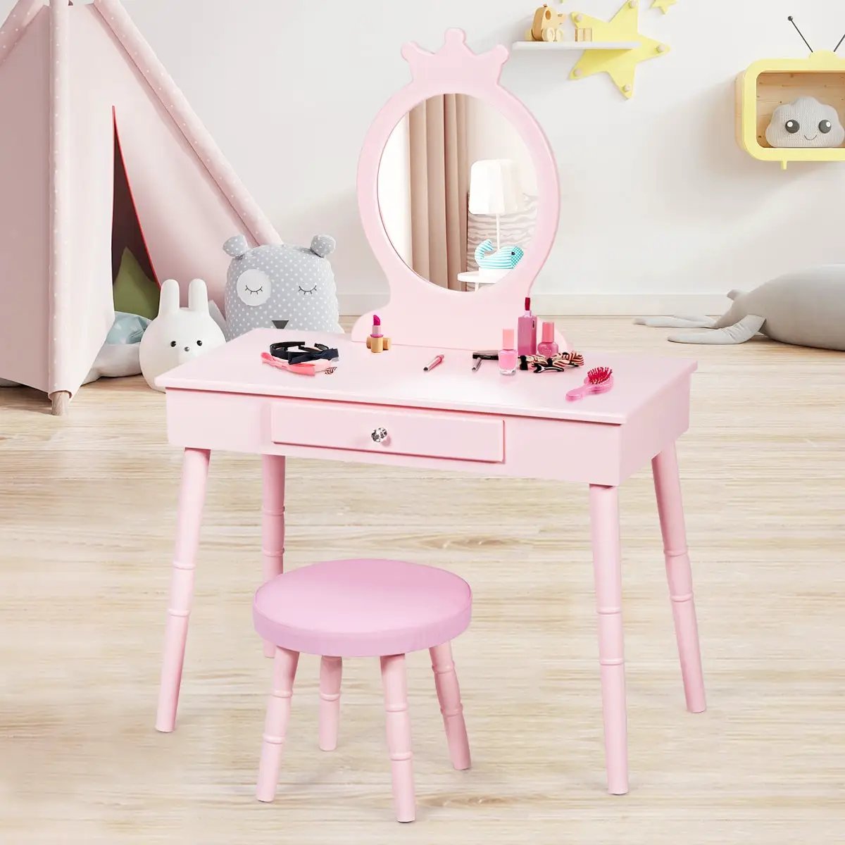 Kids Vanity Makeup Table by DirectDeals