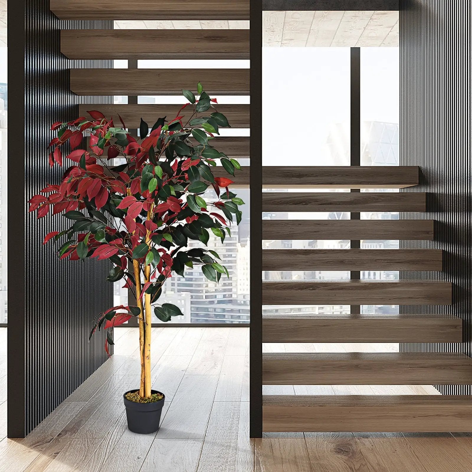 4 Feet Tall Artificial Ficus Tree with Nursery Pot by DirectDeals