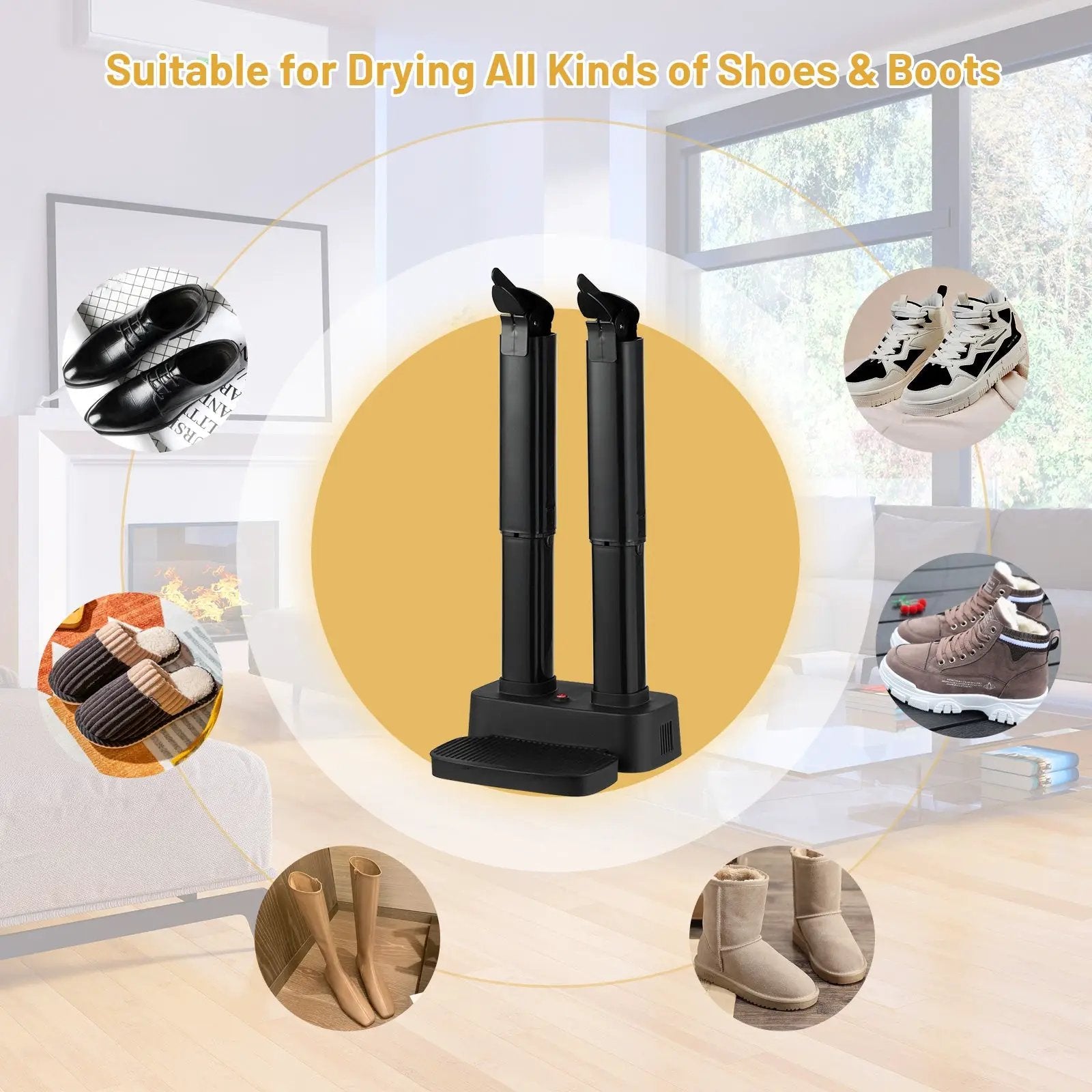 2-Shoe Electric Shoe Dryer with Portable Adjustable Warmer by DirectDeals