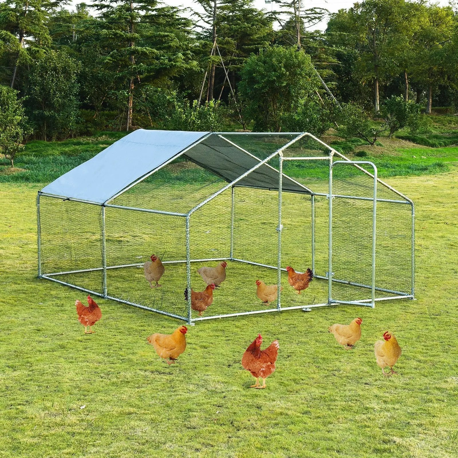 Large Walk in Shade Cage Chicken Coop with Roof Cover by DirectDeals