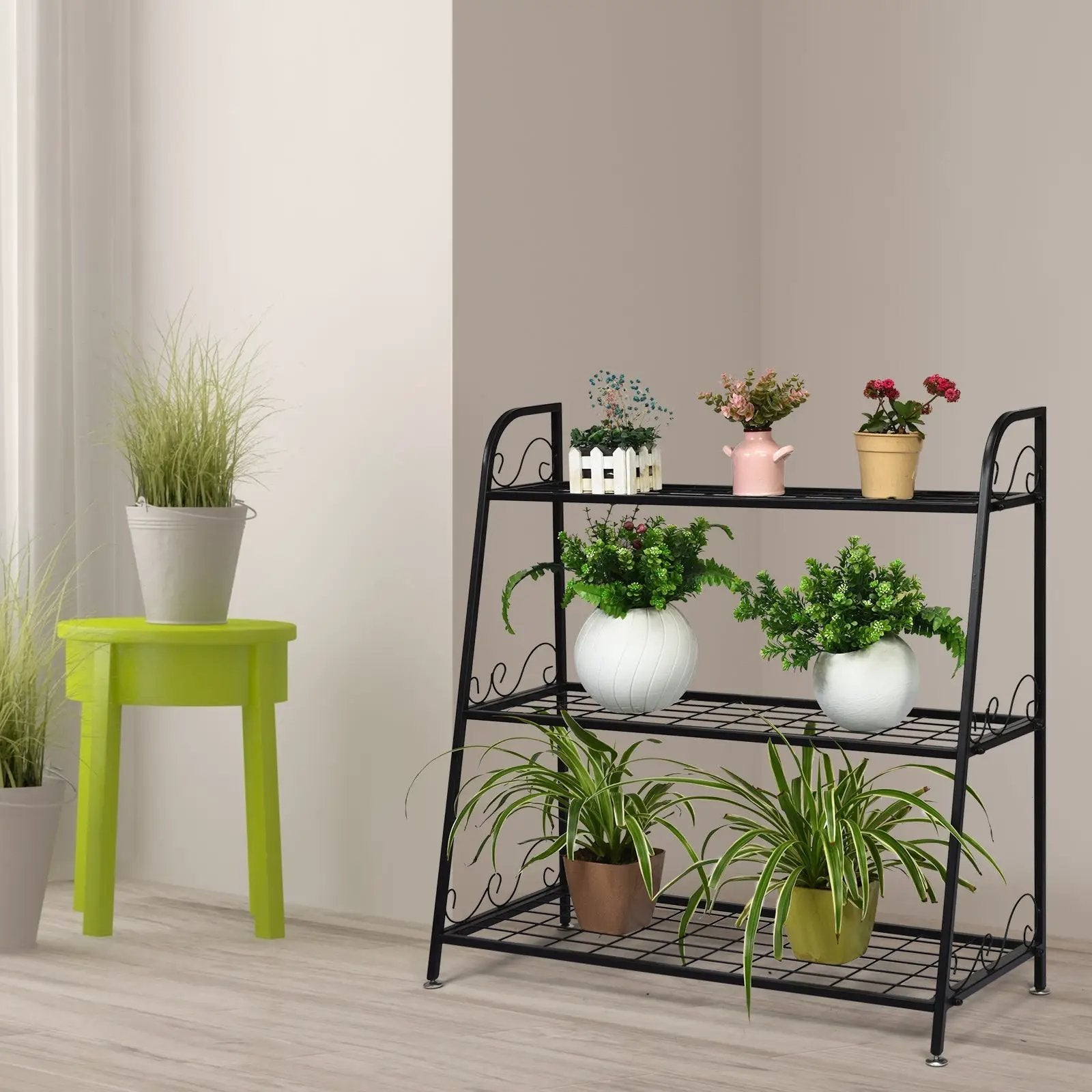 3-Tier Metal Plant Stand Shelf Display Rack for Plants Shoes Flower Pot by DirectDeals