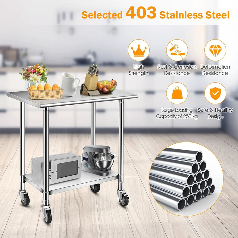 Stainless Steel Commercial Kitchen Prep and Work Table by DirectDeals