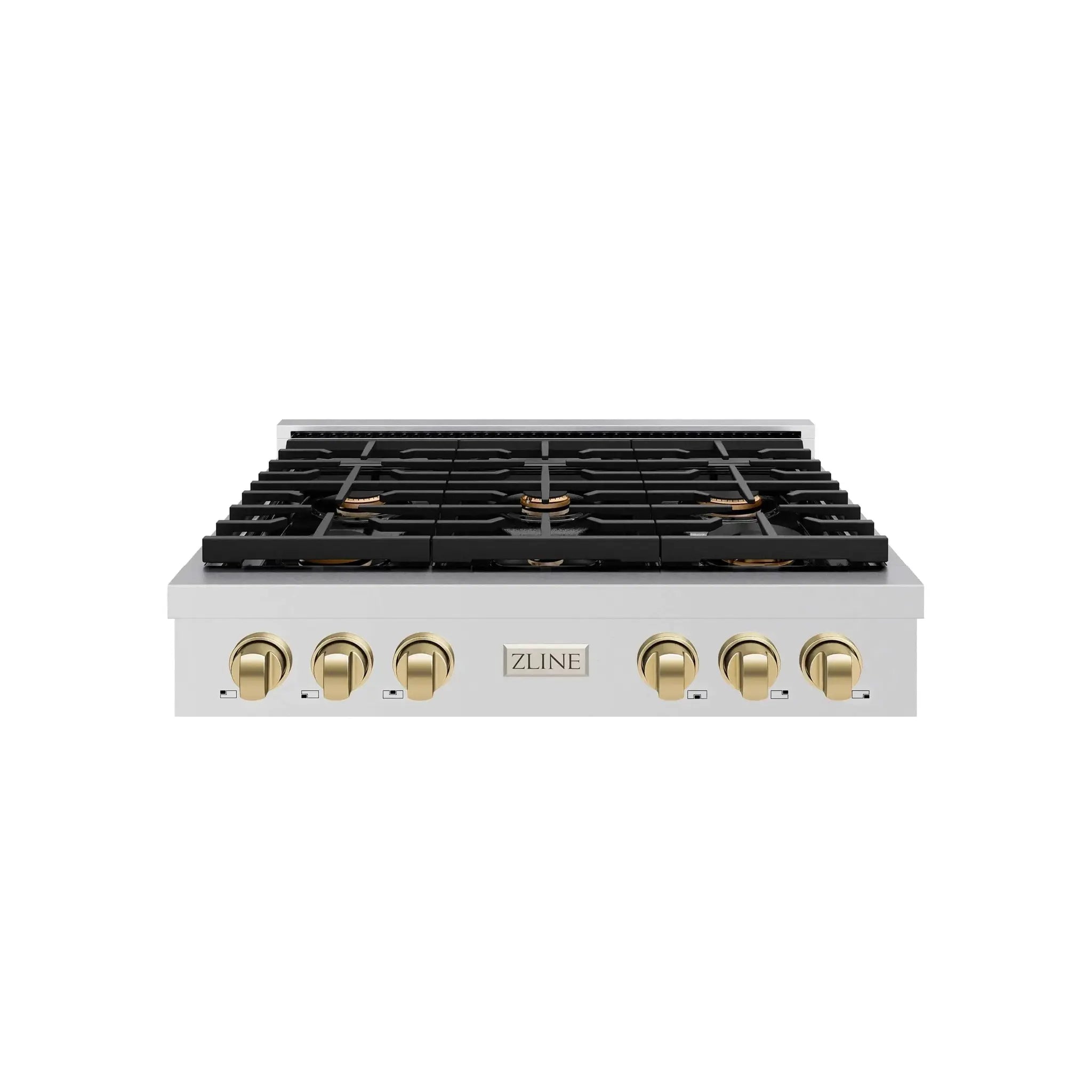 ZLINE 36" Paramount Gas Rangetop Stainless Steel Champagne Bronze SRTZ-36-CB by Farmhouse Kitchen and Bath