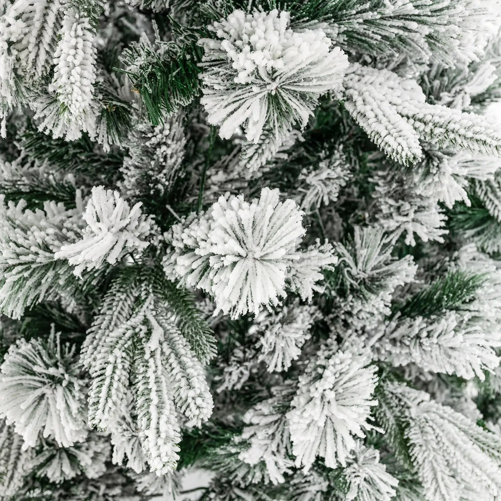 Flocked Christmas Tree with 250 Warm White LED Lights and 752 Mixed Branch Tips by DirectDeals