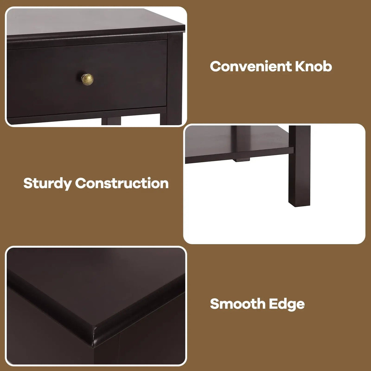 Nightstand End Table with Drawer and Shelf by DirectDeals