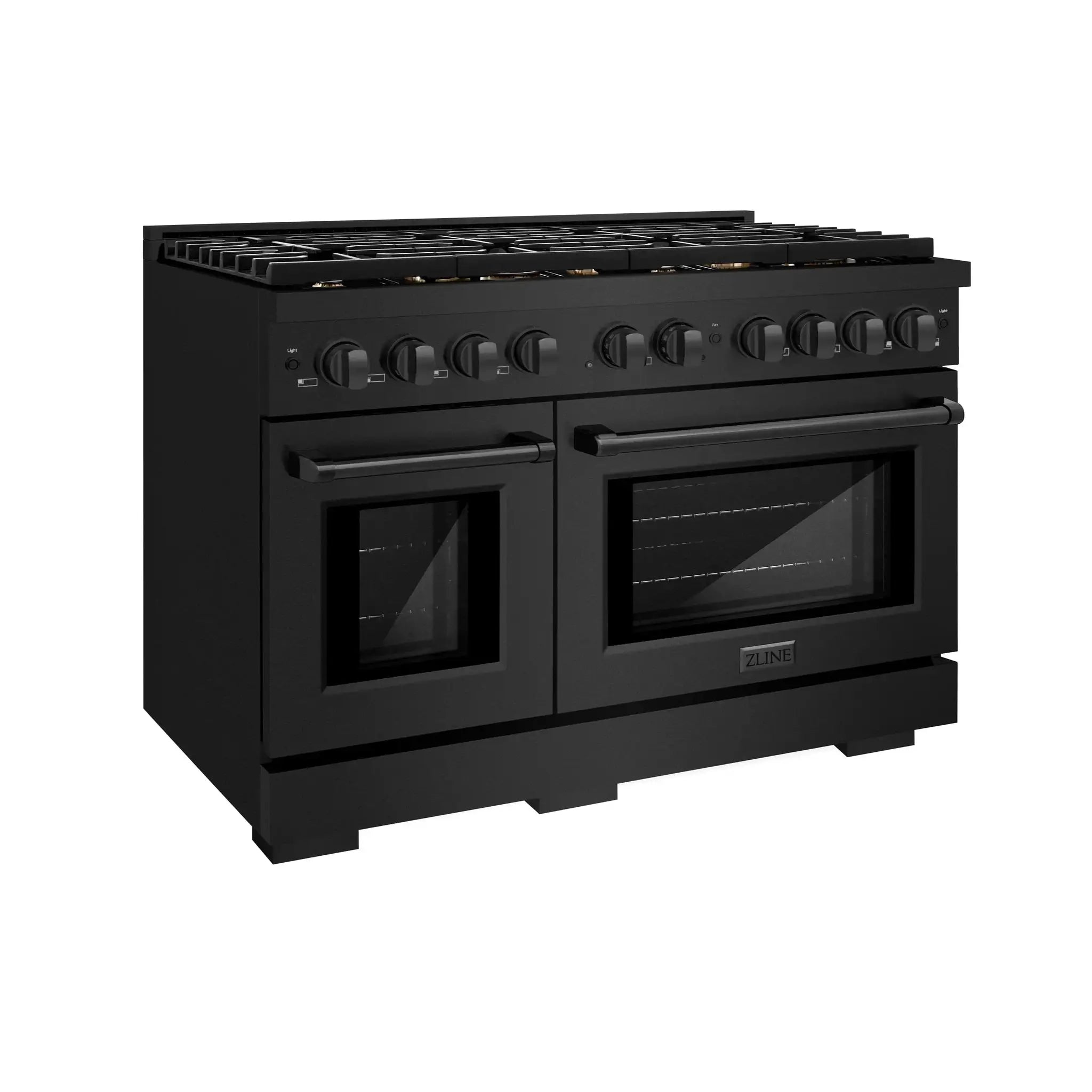 ZLINE 48"Paramount Dual Fuel Range Black Stainless Steel, Brass Burners SDRB-BR-48 by Farmhouse Kitchen and Bath