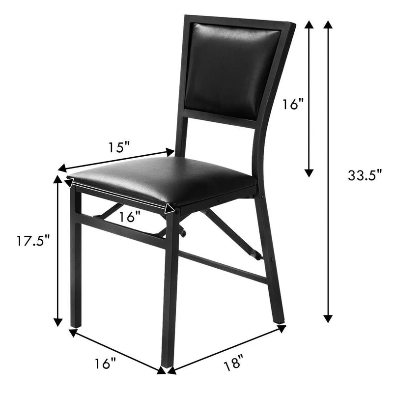 Set of 2 Metal Folding Dining Chair with Space Saving Design by DirectDeals