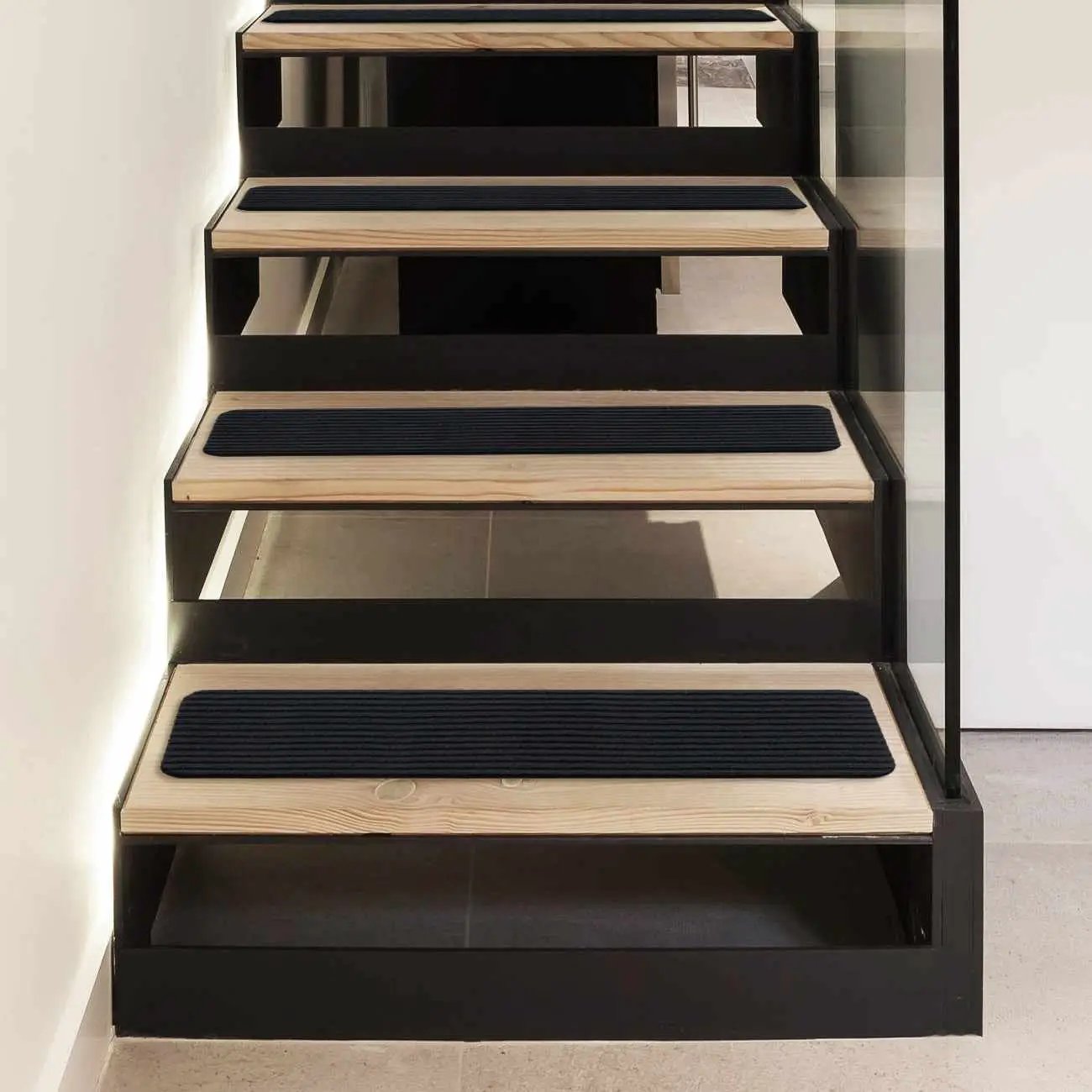 Basic Stair Tread Rugs, Black by Boutique Rugs