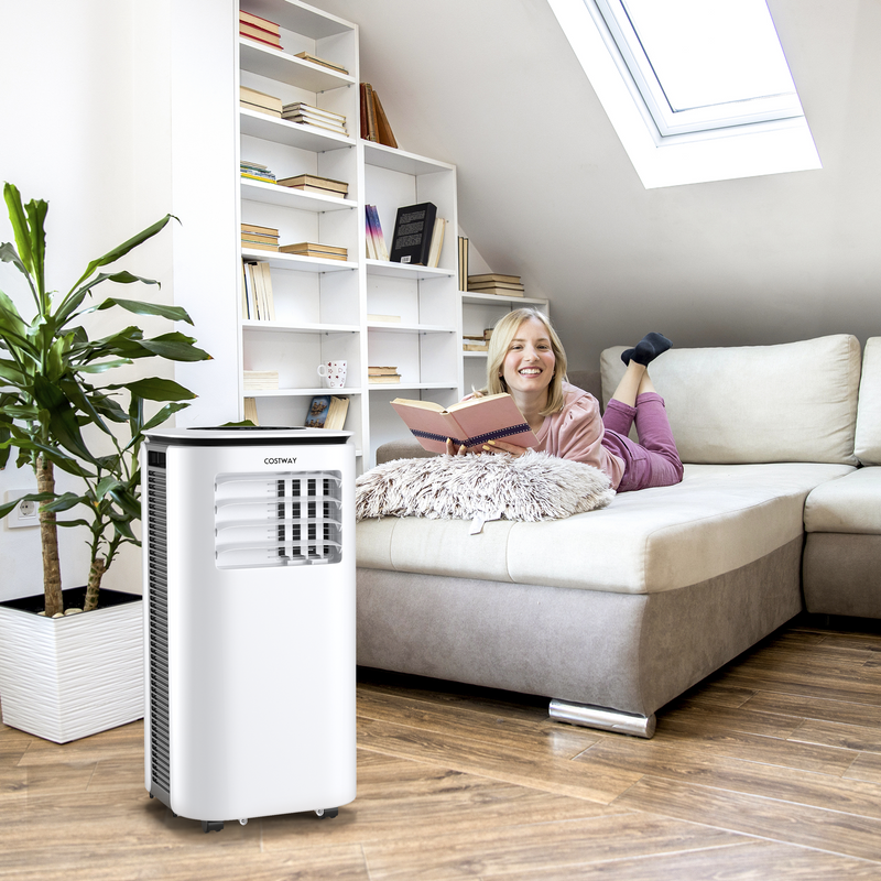 9000 BTU 3 in 1 Portable Air Conditioner with Fan and Dehumidifier-White by DirectDeals