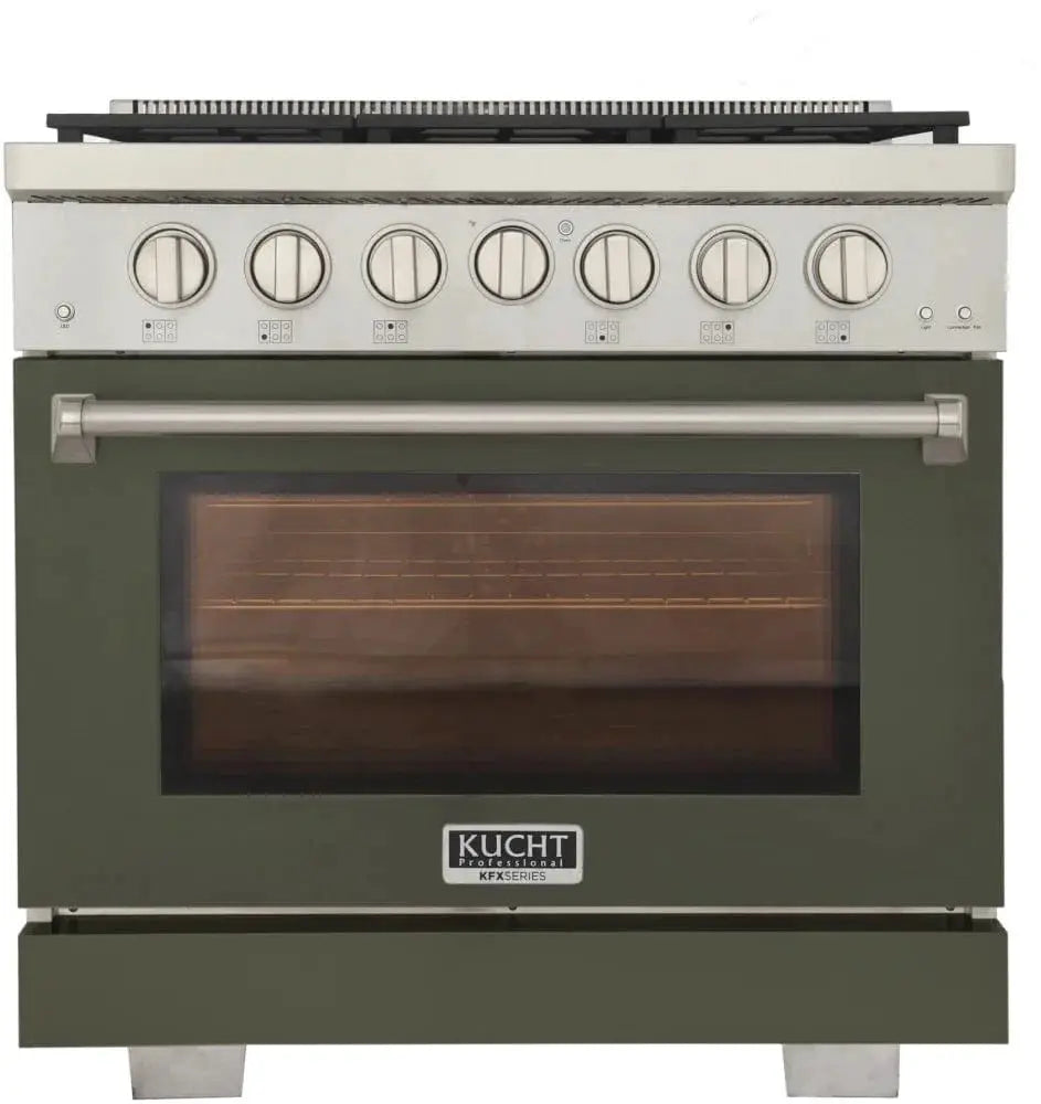 Kucht 36" Freestanding Professional Gas Range Liquid Propane KFX3600X/LP-G by Farmhouse Kitchen and Bath