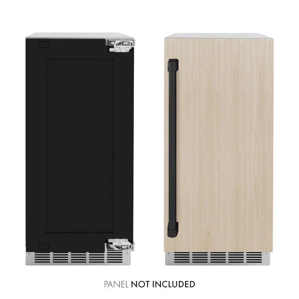 ZLINE 15" Touchstone Gourmet Ice Maker Drain Pump Panel Ready Door Matte Black IGMDPZ-15-MB by Farmhouse Kitchen and Bath