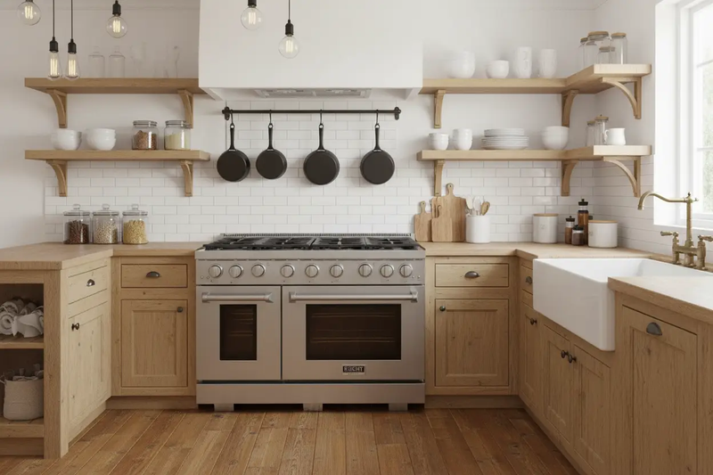 Kucht 48" Freestanding Professional Gas Range KFX4800X-S by Farmhouse Kitchen and Bath