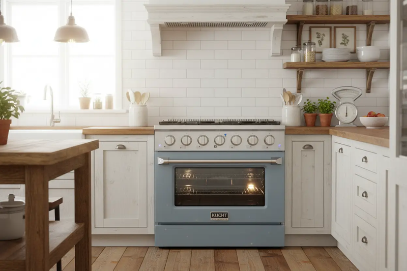 Kucht 36” Pro-Style Kitchen Dual Fuel Range - KDF362-LB by Farmhouse Kitchen and Bath