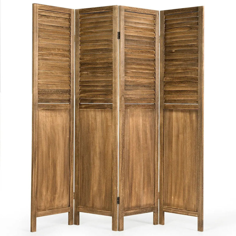 5.6 Ft Tall 4 Panel Folding Privacy Room Divider by DirectDeals