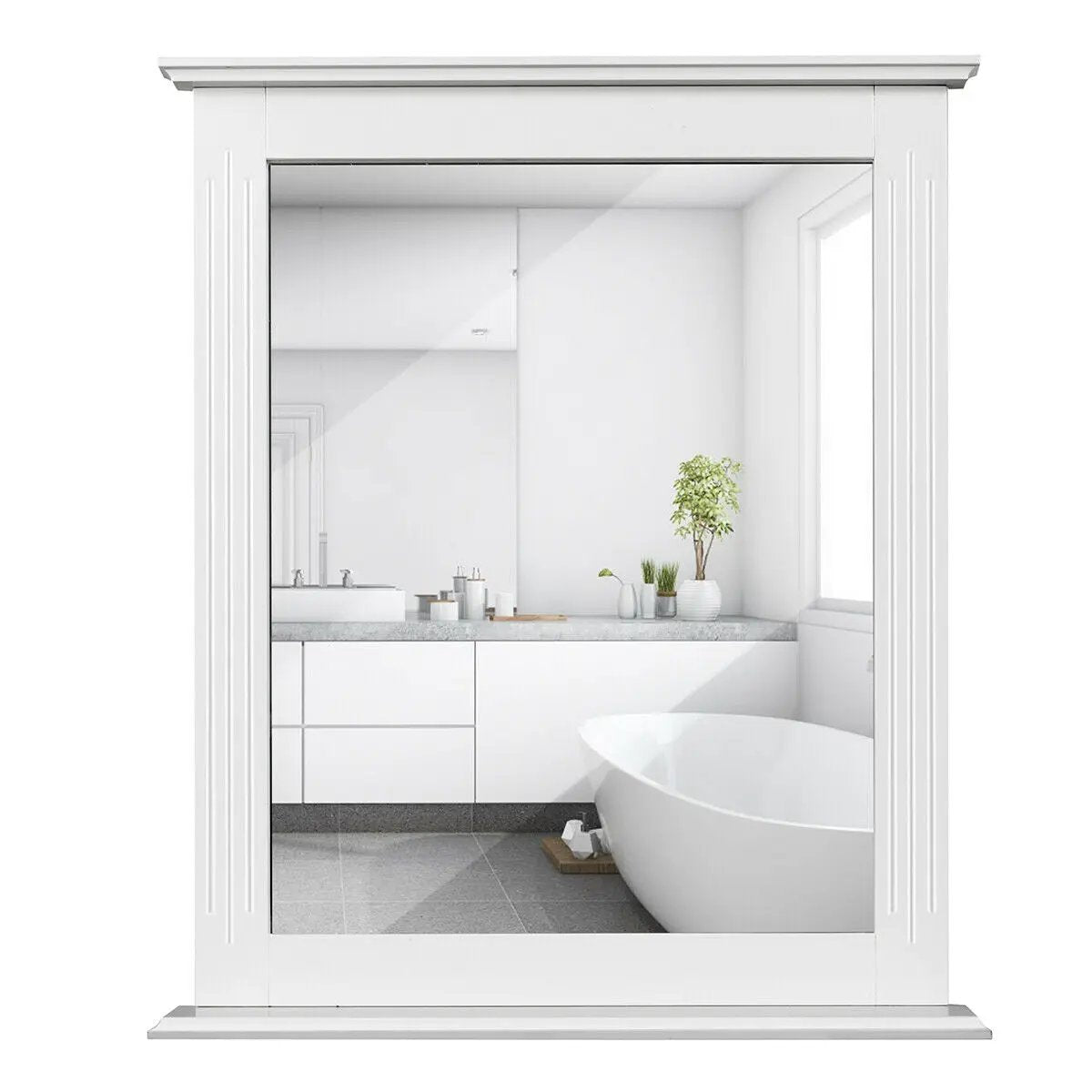 Wall-Mounted Multipurpose Vanity Mirror with Shelf by DirectDeals