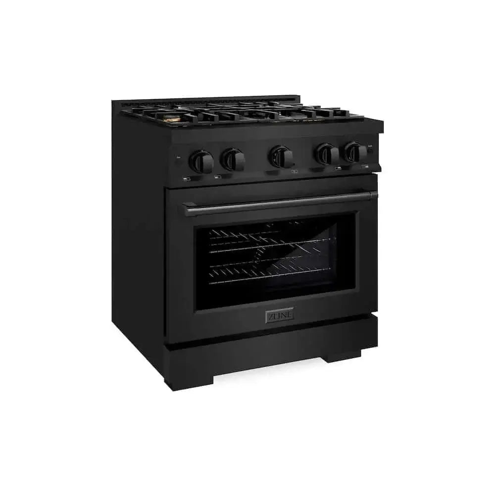 ZLINE 30" Select Gas Range Convection Gas Oven Black Stainless Steel Brass Burners HGRB-BR-30 by Farmhouse Kitchen and Bath