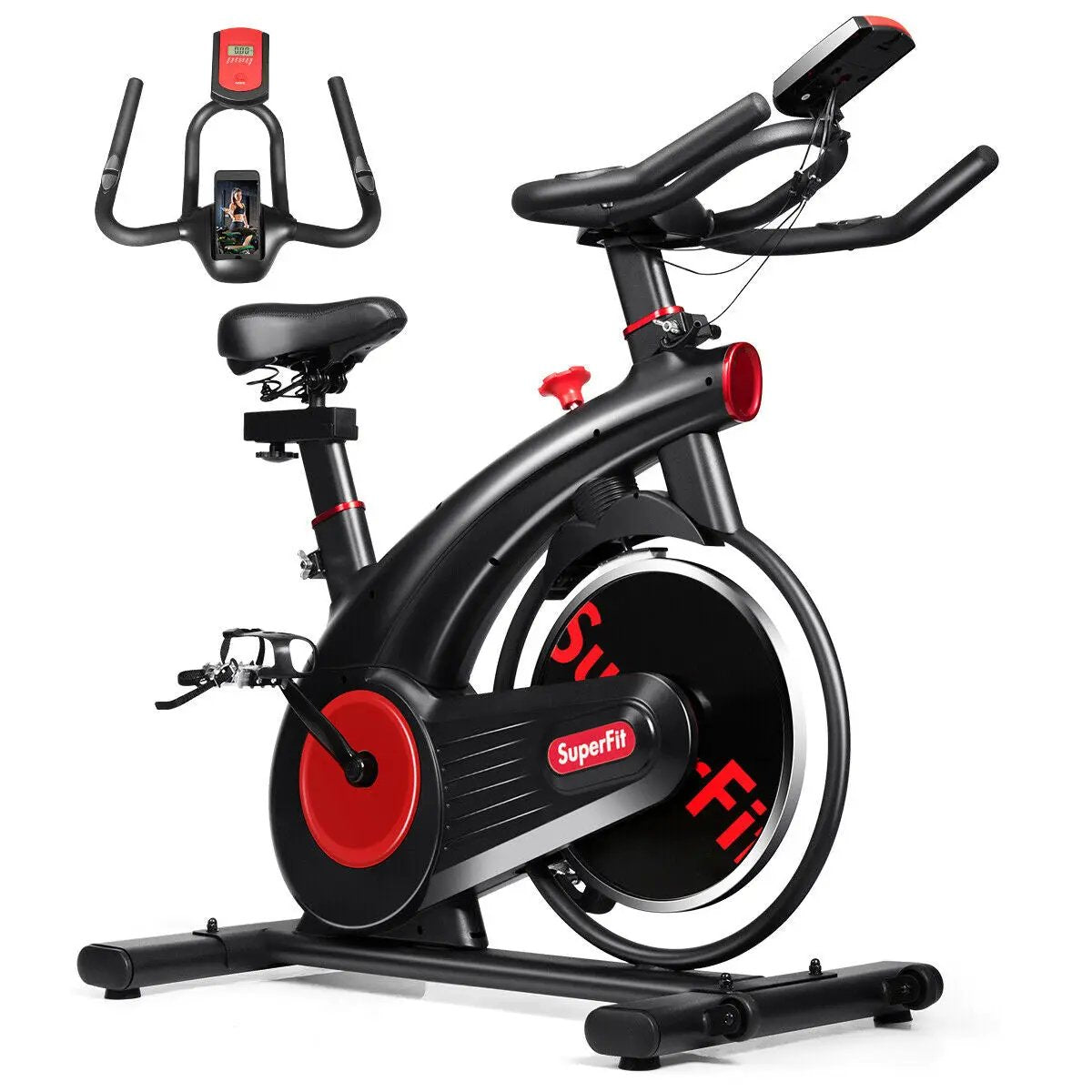 Stationary Exercise Bike Silent Belt with 20LBS Flywheel by DirectDeals