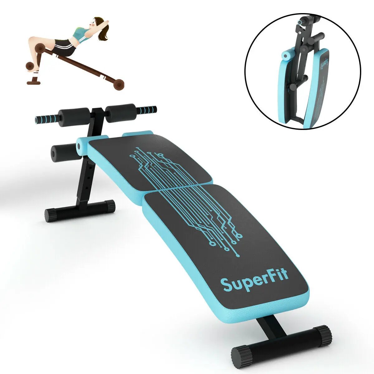 Abdominal Twister Trainer with Adjustable Height Exercise Bench by DirectDeals