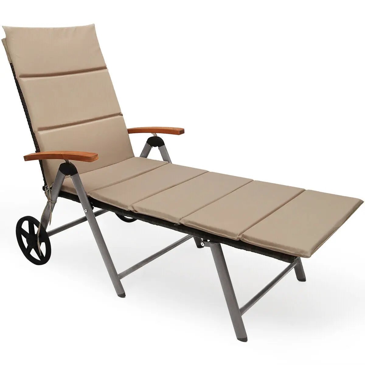 Outdoor Chaise Lounge Chair Rattan Lounger Recliner Chair by DirectDeals