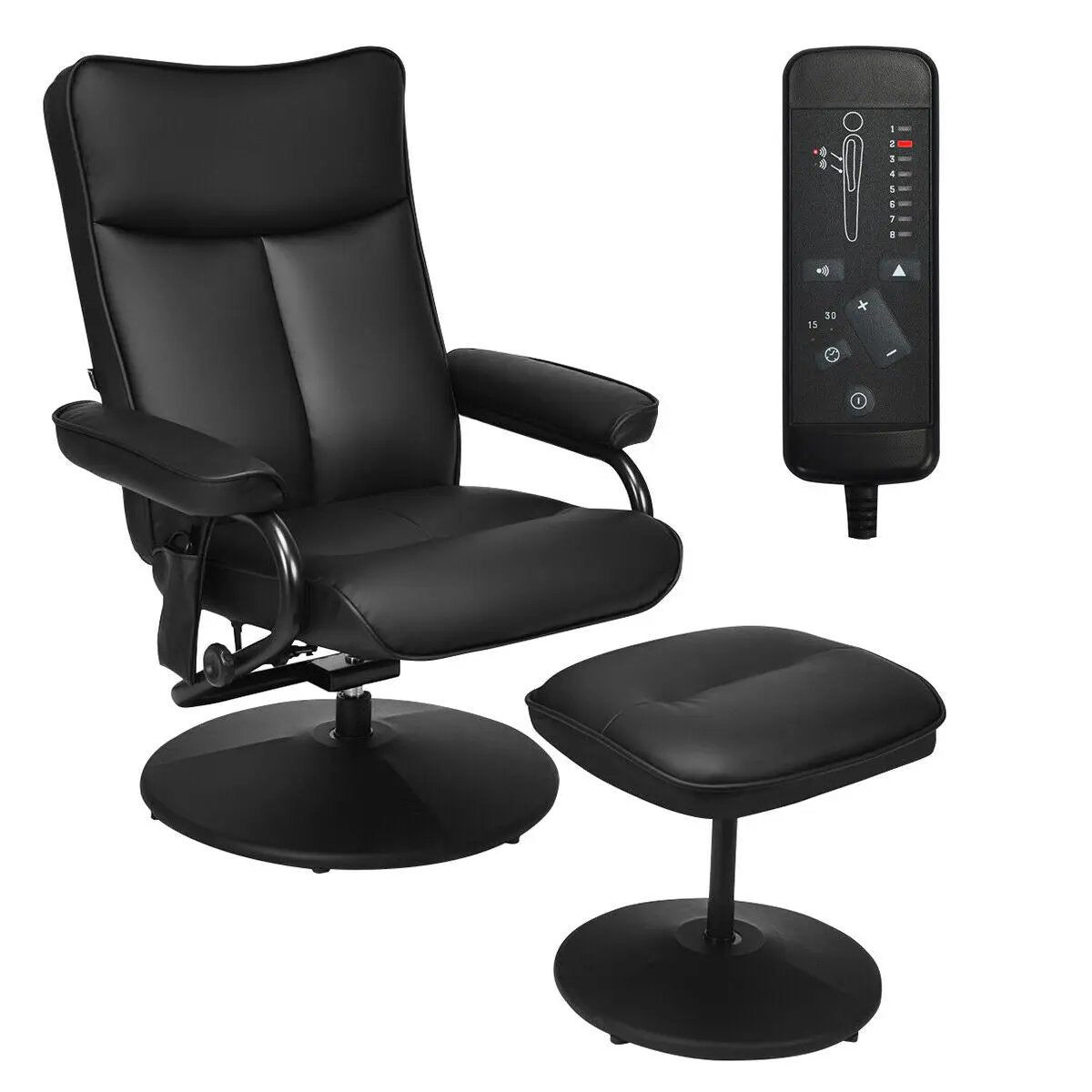 Electric Massage Recliner Chair with Ottoman and Remote Control by DirectDeals