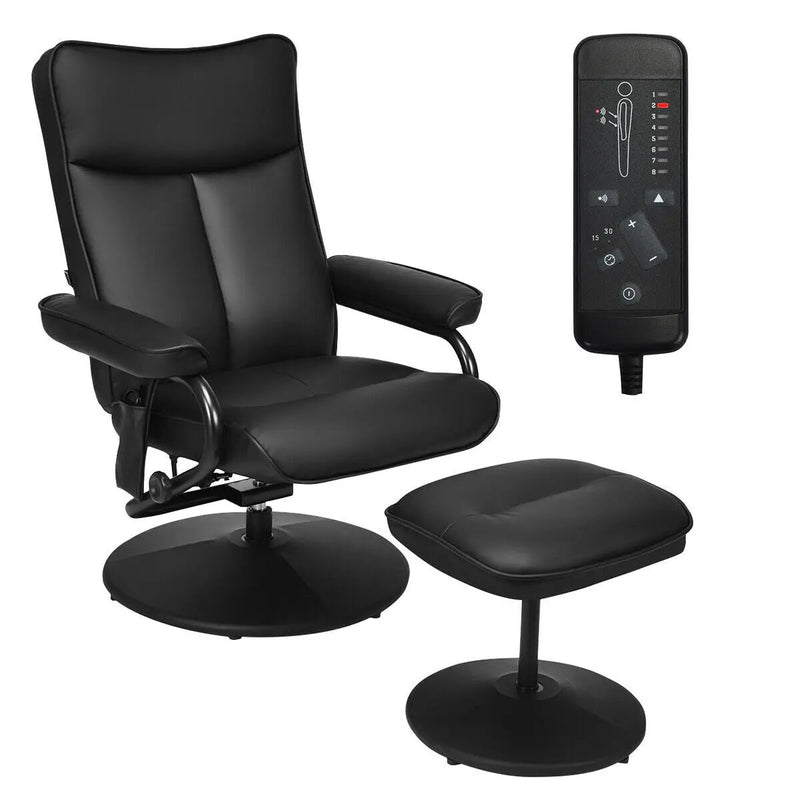 Electric Massage Recliner Chair with Ottoman and Remote Control by DirectDeals