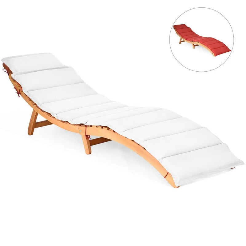 Folding Patio Lounge Chair with Double-Sided Cushioned Seat by DirectDeals