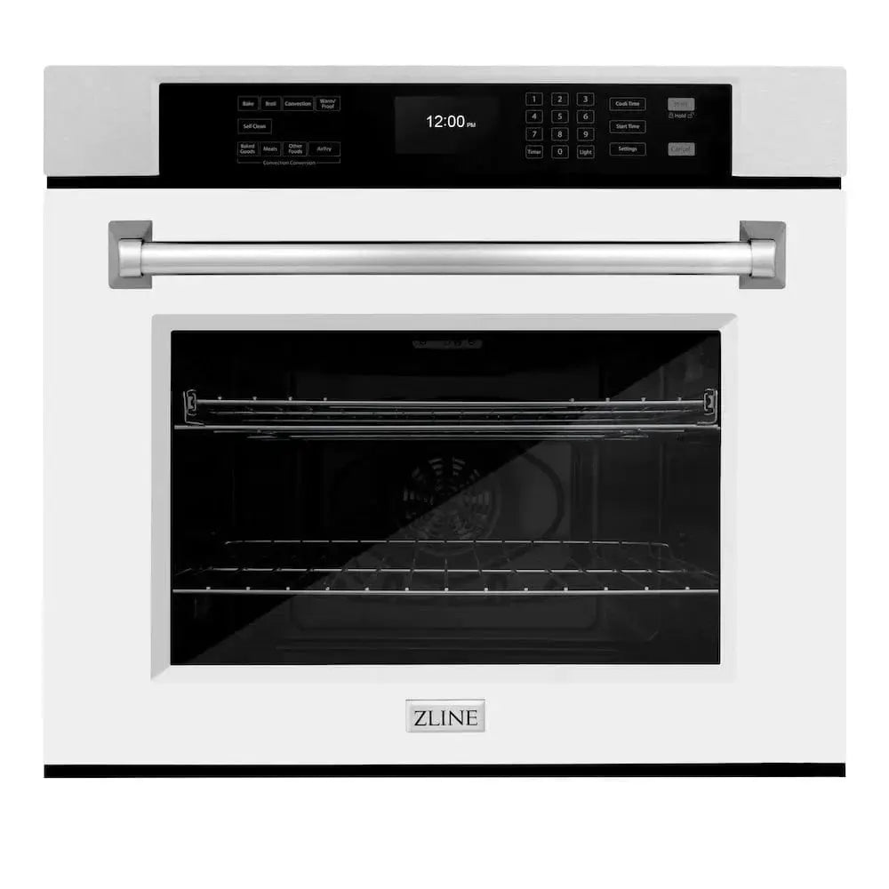 ZLINE 30"Professional True Convection Single Wall Oven, Air Fry, Self Clean, DuraSnow® White Matte WASS-WM-30 by Farmhouse Kitchen and Bath