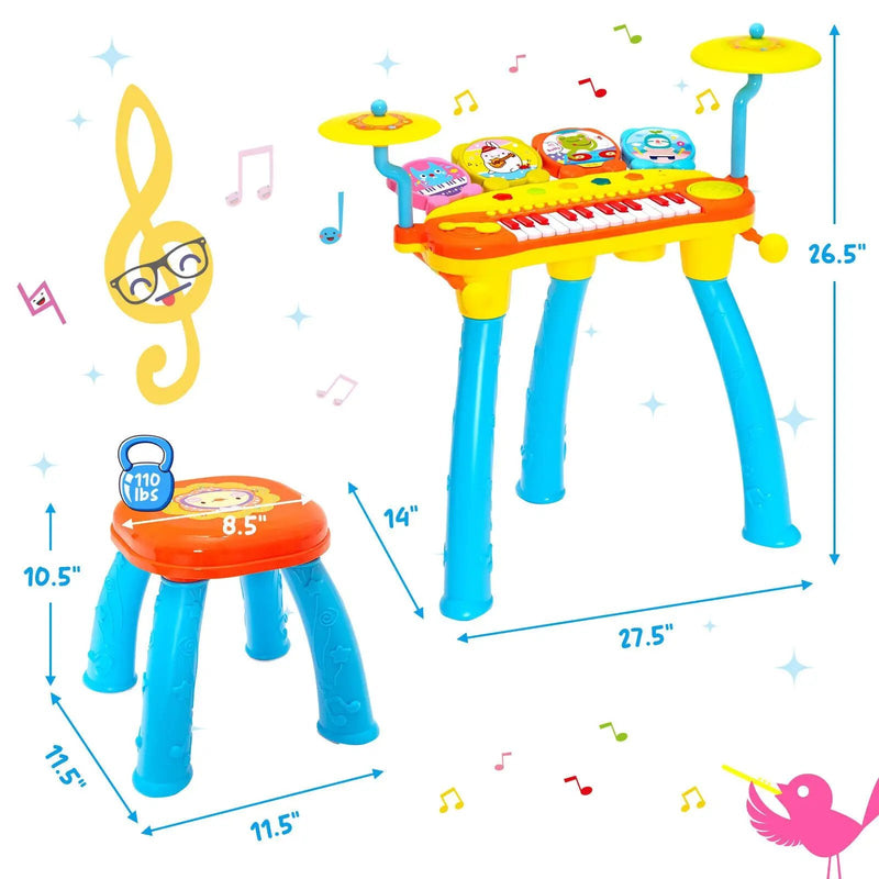 24-Key Piano Keyboard DJ Drum Combination with Microphone and MP3 by DirectDeals
