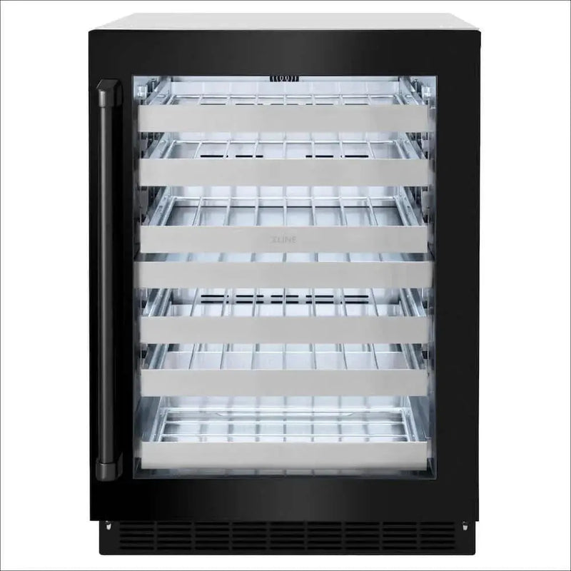 ZLINE 24" Touchstone Dual Zone 44 Bottle Wine Cooler Black Stainless Steel Glass Door RWDO-BS-24 by Farmhouse Kitchen and Bath