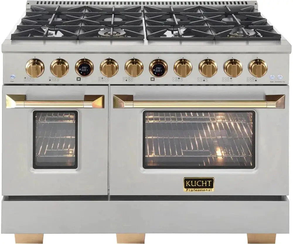 Kucht KX Series 48" Freestanding Dual Fuel Range Liquid Propane KXP48-GL/LP by Farmhouse Kitchen and Bath