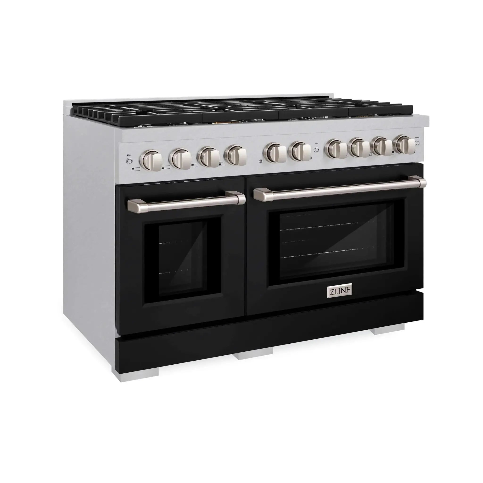 ZLINE 48"Paramount Dual Fuel Range DuraSnow® Black Matte SDRS-BLM-48 by Farmhouse Kitchen and Bath