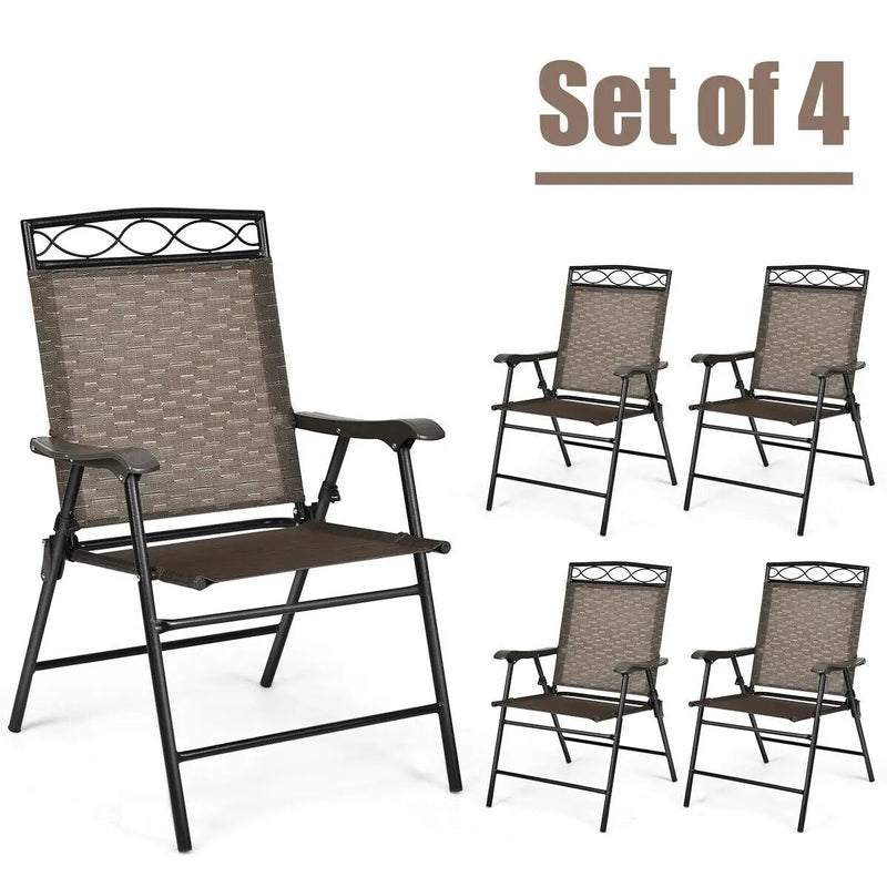 Set of 4 Patio Folding Chairs by DirectDeals