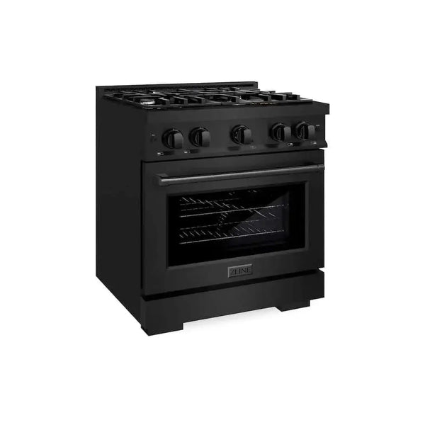 ZLINE 30" Select Dual Fuel Range Gas Cooktop Electric Convection Oven Black Stainless Steel HDRB-30