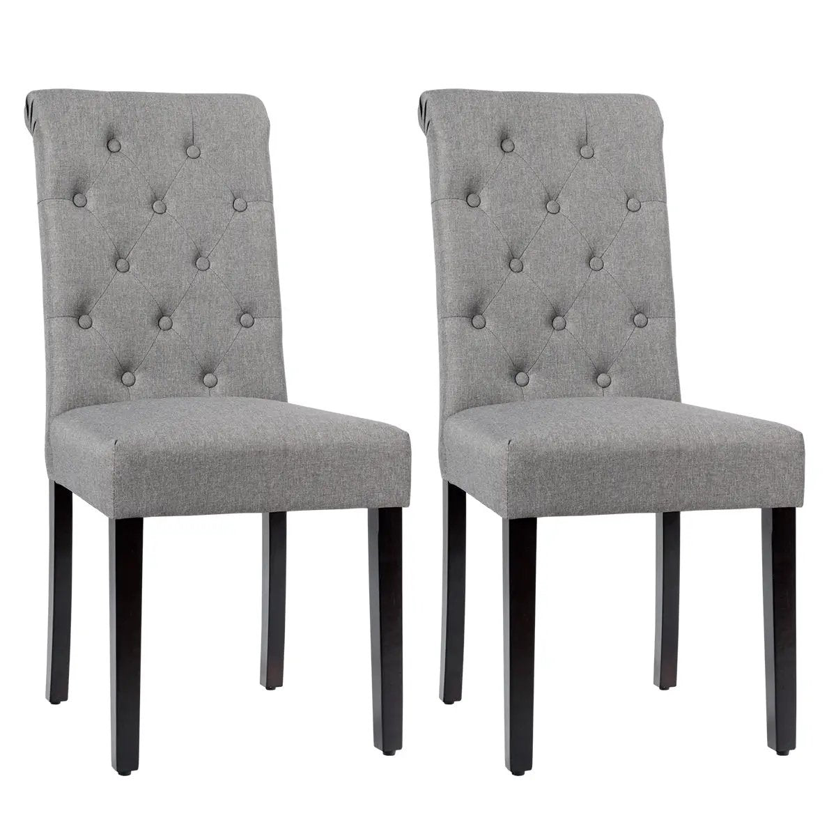 2 Pieces Tufted Dining Chair Set with Adjustable Anti-Slip Foot Pads by DirectDeals