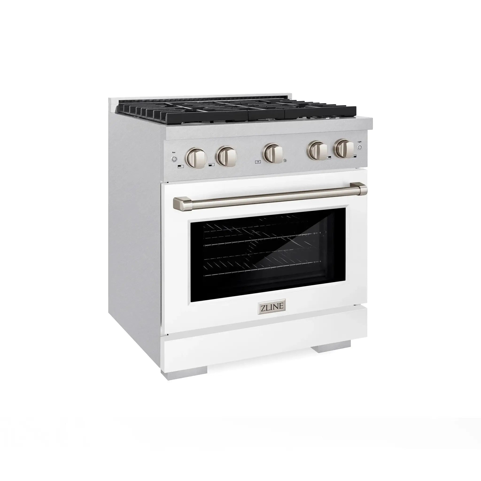 ZLINE 30"Paramount Dual Fuel Range DuraSnow® White Matte SDRS-WM-30 by Farmhouse Kitchen and Bath