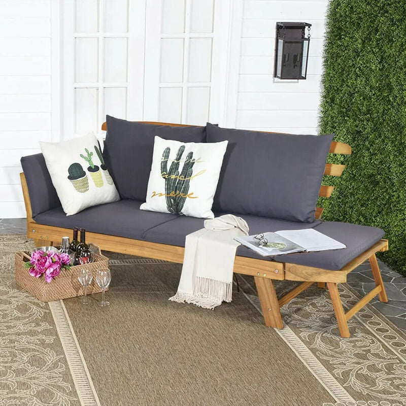 Adjustable Patio Convertible Sofa with Thick Cushion by DirectDeals