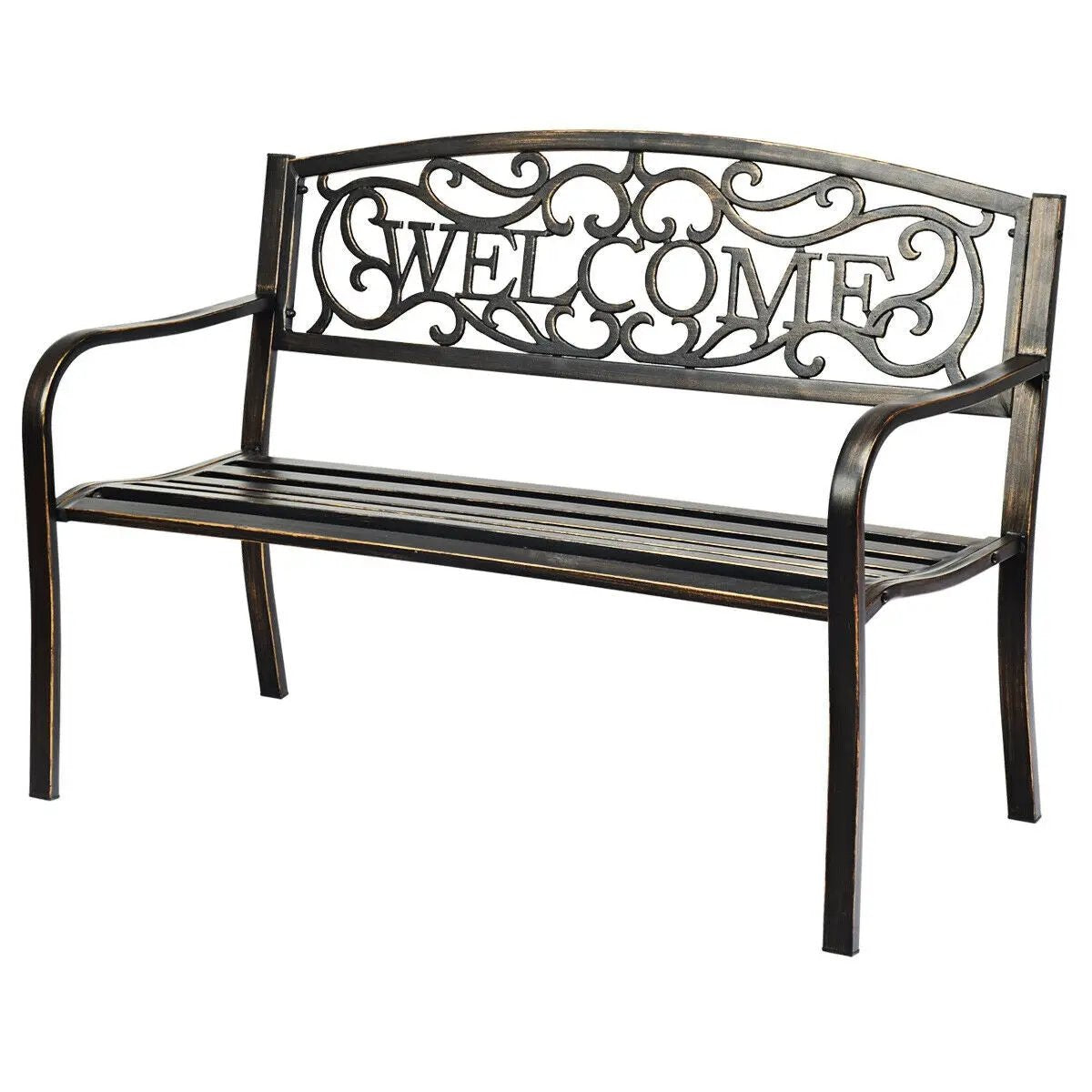 Outdoor Furniture Steel Frame Porch Garden Bench by DirectDeals