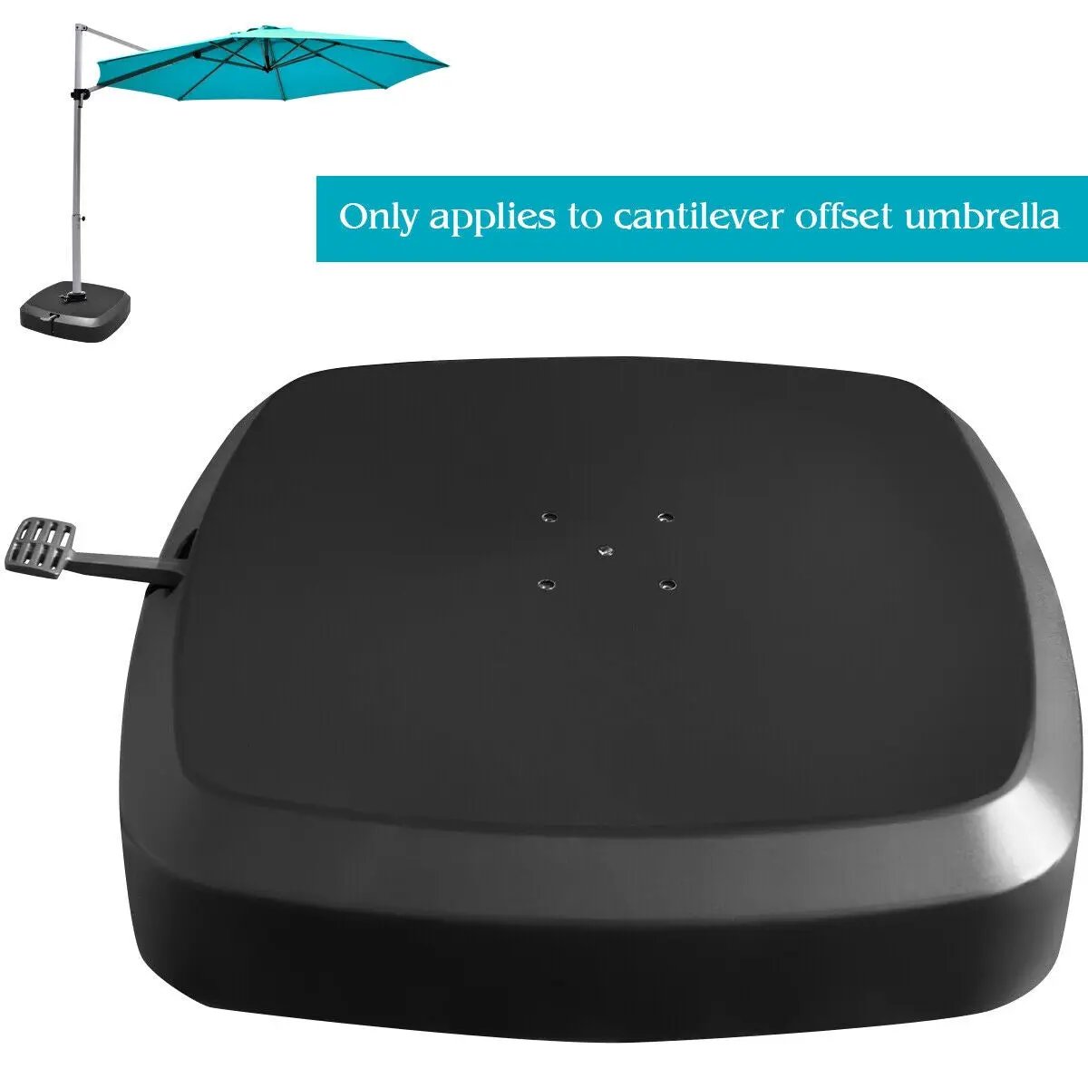 Patio Cantilever Offset Umbrella Base with Wheels for Garden Poolside Deck by DirectDeals