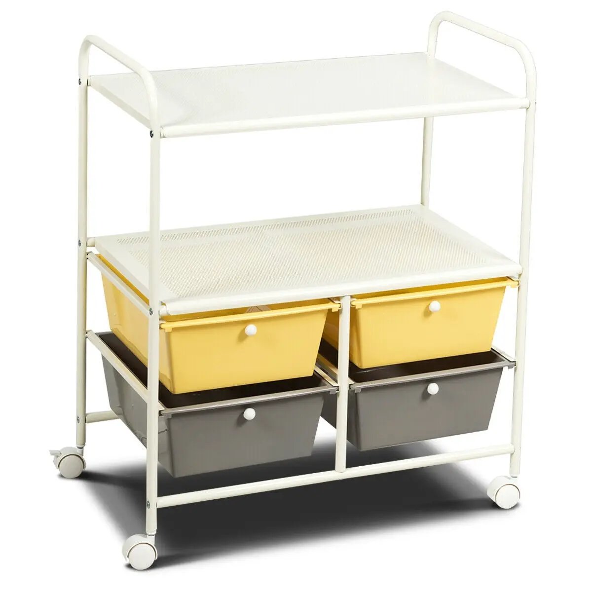 Mobile 4 Drawers Shelves Rolling Storage Cart Rack by DirectDeals