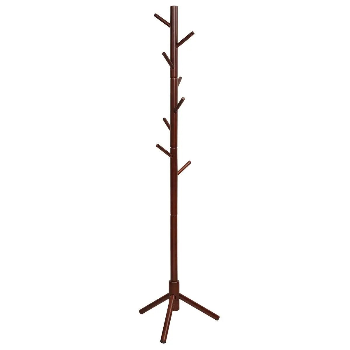 2 Heights Wooden Coat Rack with 8 Hooks by DirectDeals