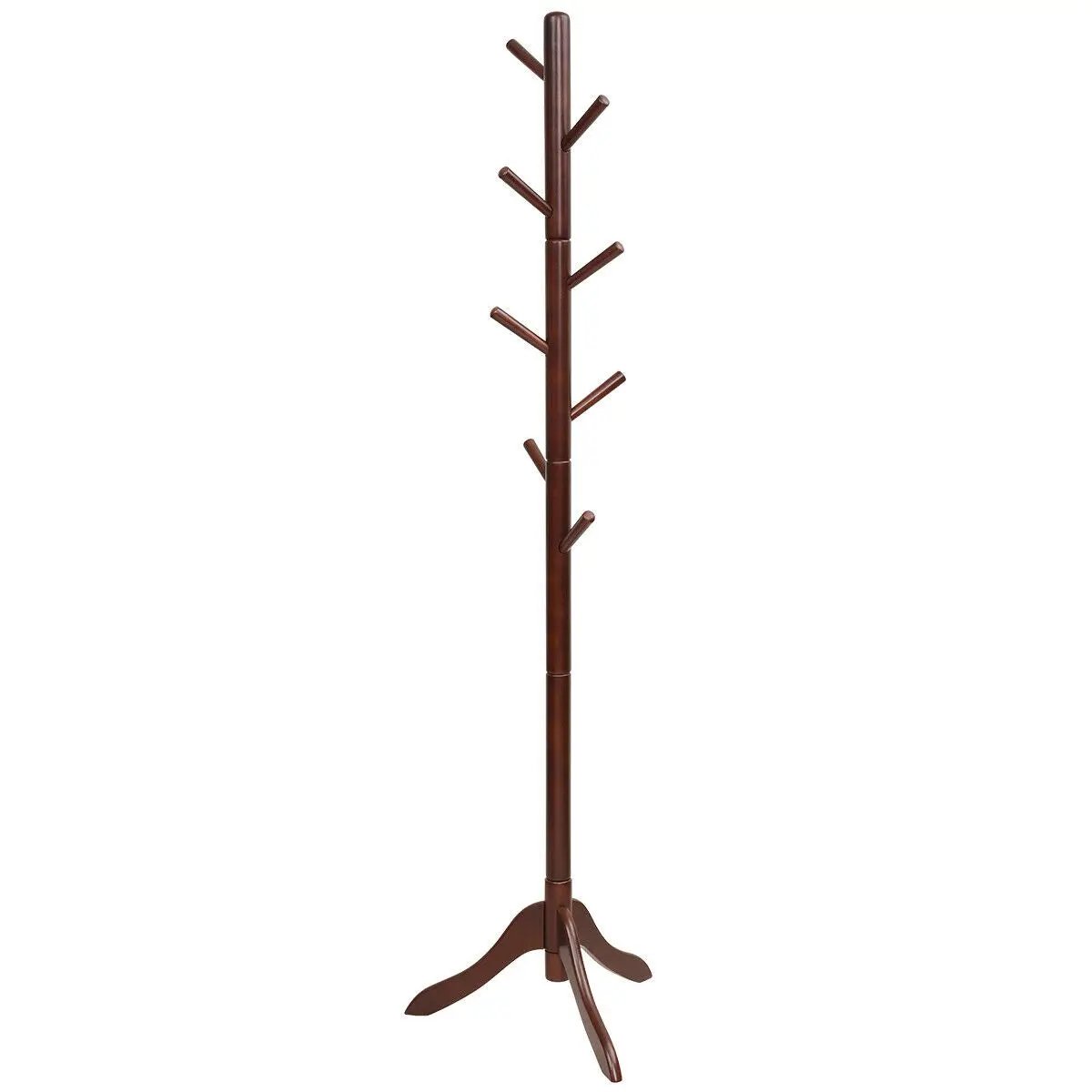 Adjustable Wooden Tree Coat Rack with 8 Hooks by DirectDeals