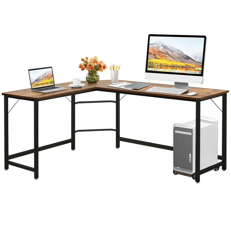 L Shaped Desk Corner Computer Desk PC Laptop Gaming Table Workstation by DirectDeals
