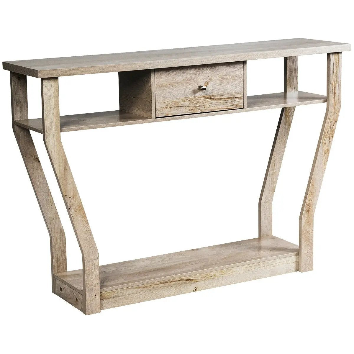 Curved Frame Modern Console Table with Storage Drawer for Entryway by DirectDeals
