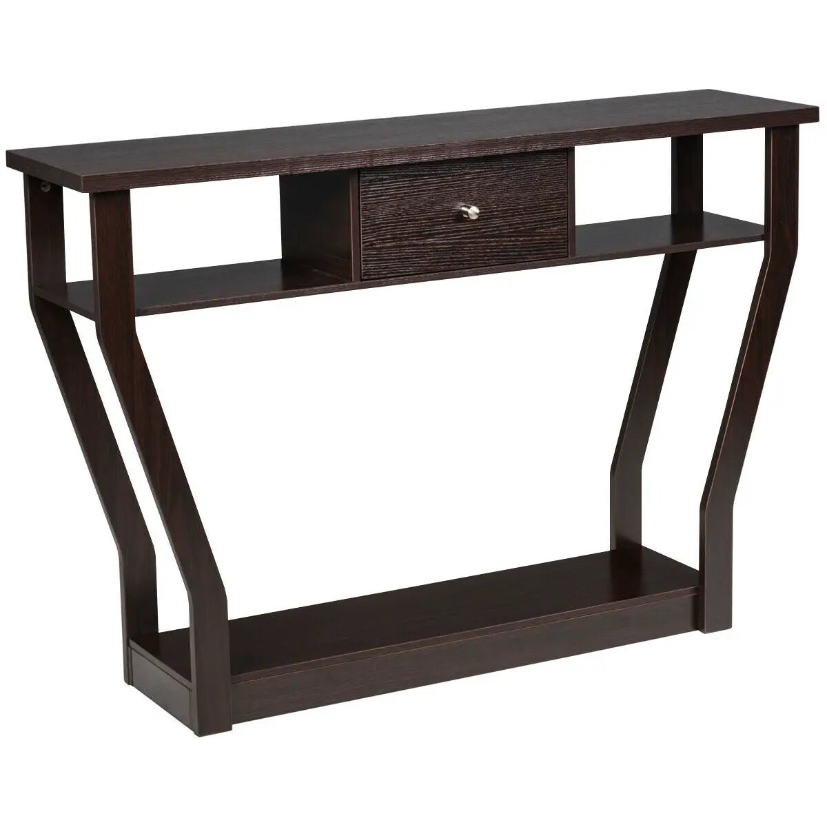 Curved Frame Modern Console Table with Storage Drawer for Entryway by DirectDeals