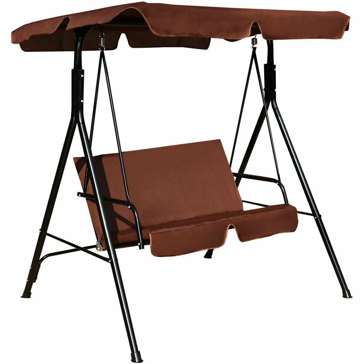 Loveseat Cushioned Patio Steel Frame Swing Glider by DirectDeals