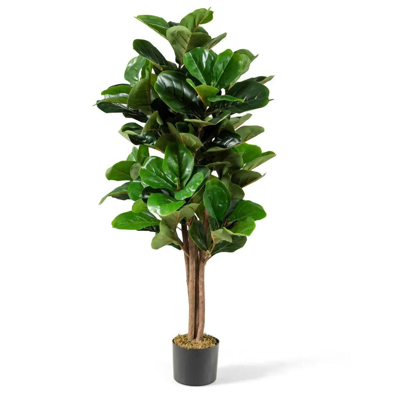 4 Feet Artificial Fiddle Leaf Fig Tree Decorative Planter by DirectDeals